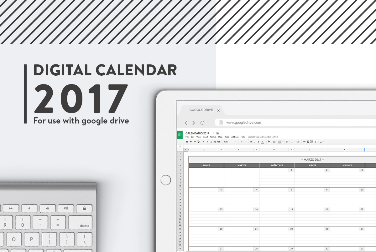 digital calendar 2017 for google drive